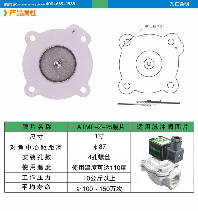 电磁脉冲阀膜片